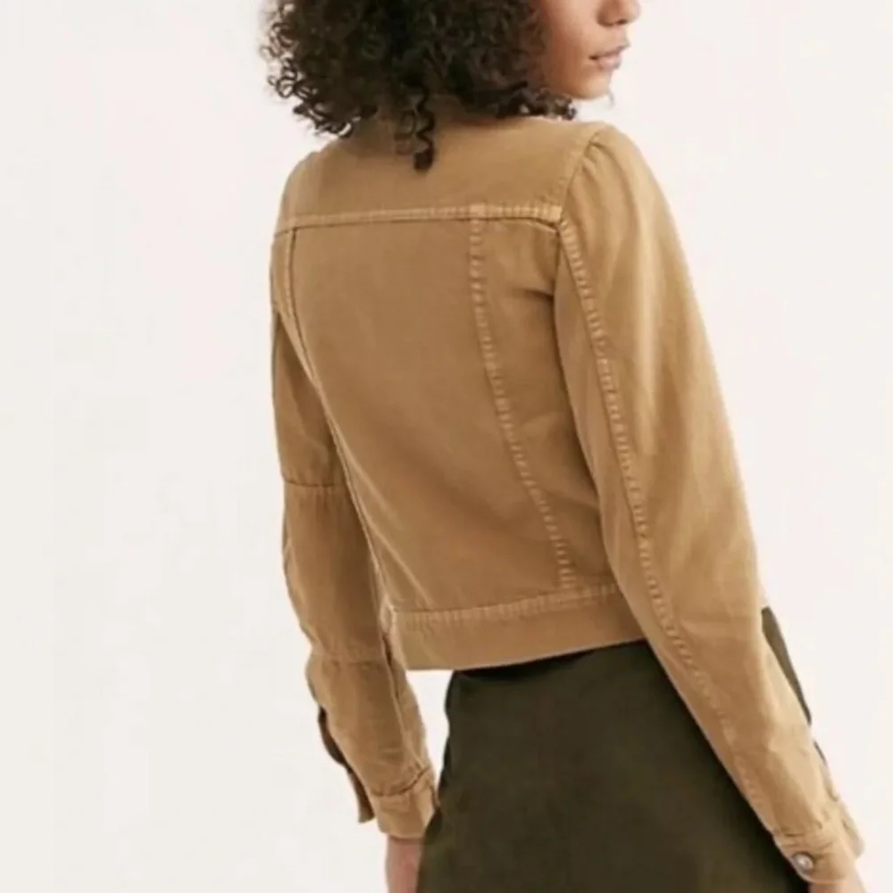 Free People Rumors Denim Jacket Warm Sands Womens Small - Picture 3 of 12